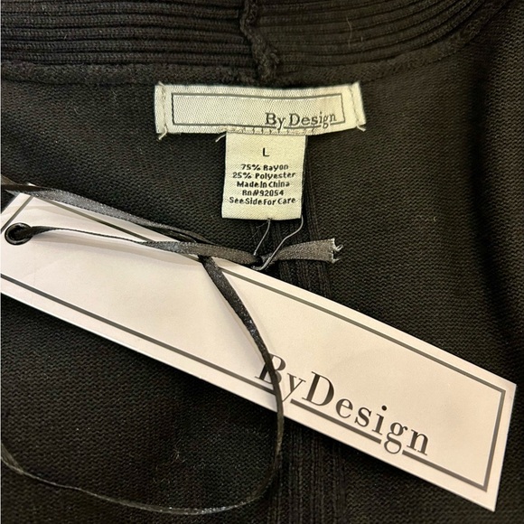 Black Cardigan Sweater, LS Open, Ribbed Design, New with Tags - Picture 7 of 9